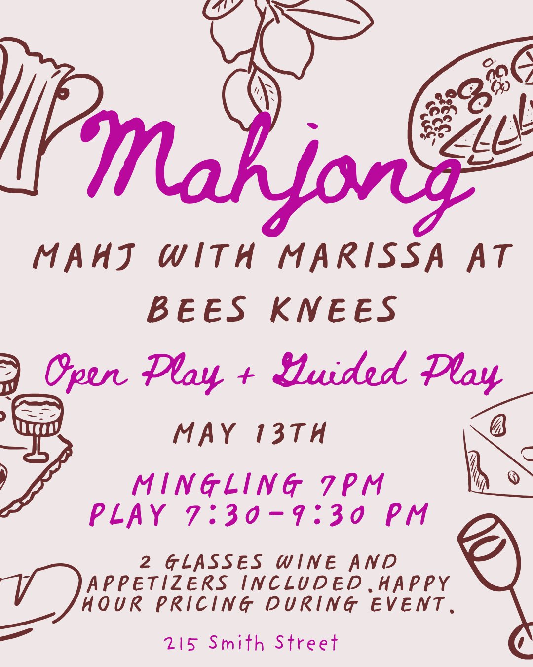 Mahj with Marissa at Bees Knees — May 13